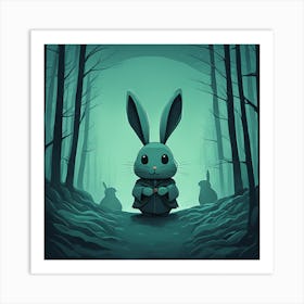 Rabbit In The Woods 1 Art Print