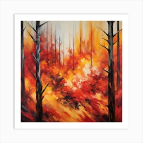 Fire In The Forest 10 Art Print