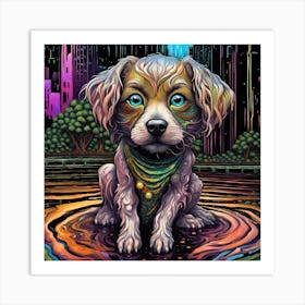 Psychedelic Dog 3 Art Print