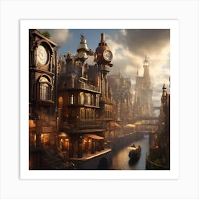 Steampunk City Art Print