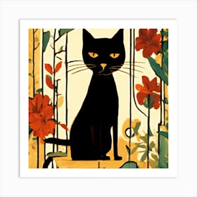 Cat In A Cage Art Print