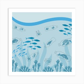 Plastic Waste Ocean Pollution Garbage Environmental Pollution Sea Art Print