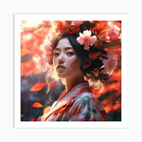 Japanese Goddess Ultra Hd Realistic Vivid Colors Highly Detailed Art Print