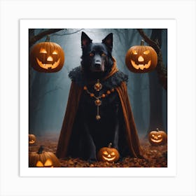 Halloween Dog Portrait Art Print