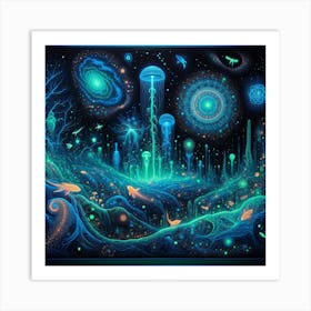 Underwater Jellyfish Art Print