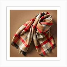 Plaid Scarf Illustration 1 Art Print