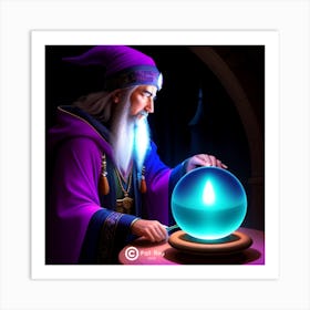 Wizard With A Crystal Ball Art Print