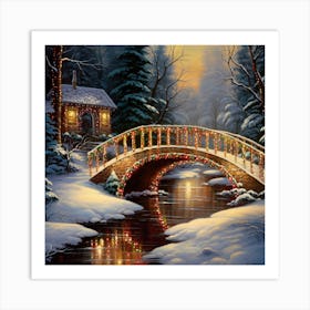 Christmas Bridge Art Print