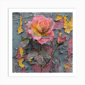 Rose On The Wall Art Print