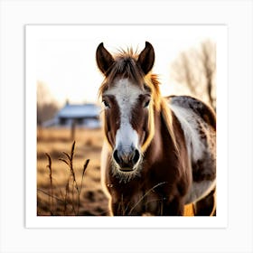 Horse Animal Grass Breeding Head Pasture Donkey Standing Farm Cute White Background Natu (3) Art Print