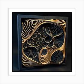 Abstract Gold 3d Print Art Print