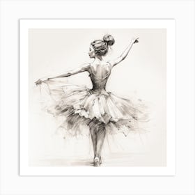 Ballerina Drawing Art Print
