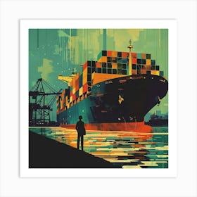 Ship In The Harbor 1 Art Print