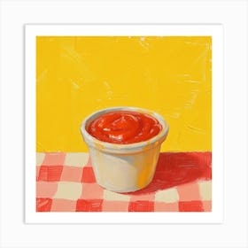 Ketchup Yellow Checkerboard 1 Art Print