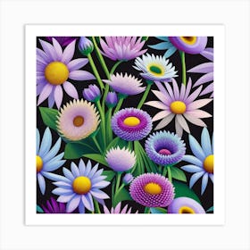 Seamless Pattern With Flowers 3 Art Print