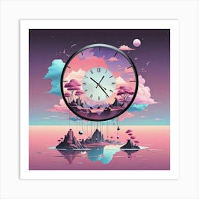 Triangle Geometric Clock Booble Marble Clock Frida Kahlo Clock Prismfold Clock Karma That Goes Around, Comes Around Circle Quote Clock Lucky Cat Clock (9) Art Print