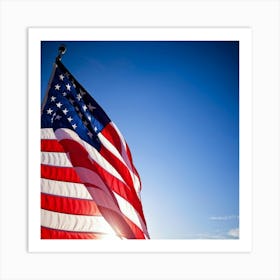 American Flag Ripple Effect In Closeup Stripes And Stars Representing Julys Pride And Nations Loy (2) Art Print