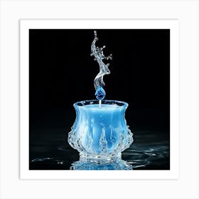 Blue Candle Art Print