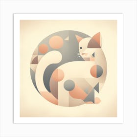 Abstract Cat Art Print