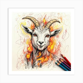 Goat Art 5 Art Print