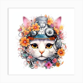 Steampunk Cat Art Print