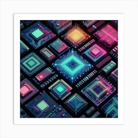 Retro Futuristic Elements,Retro Futuristic Background,Retro Futuristic Templates (13) Art Print