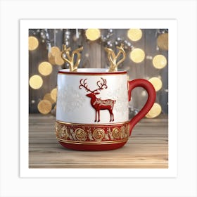 Reindeer Mug Art Print