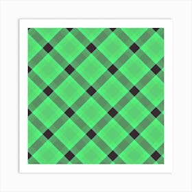 Green Plaid Pattern Art Print