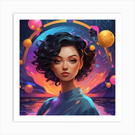 Futuristic Girl Art Print