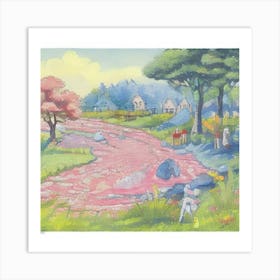 Pink River Art Print