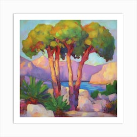 Three Trees by the Sea Art Print