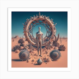 Man In The Desert 202 Art Print