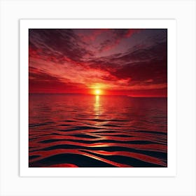 Sunset Over The Ocean 193 Art Print