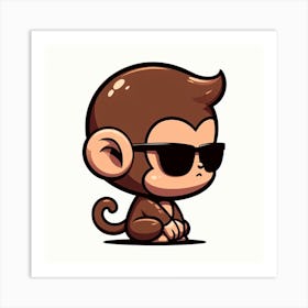 Monkey In Sunglasses Art Print