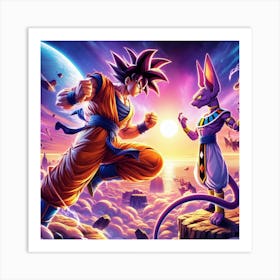 Goku Vs Beerus V1 Art Print