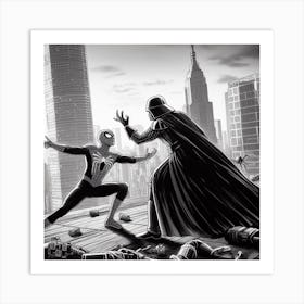 Spider-Man And Darth Vader Art Print