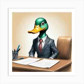 Duck In A Suit 29 Art Print