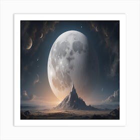 Full Moon In Space Art Print