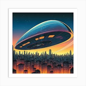 Hovering Spacecraft Art Print