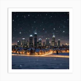 Cityscape At Night Art Print