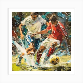 Soccer Players In Action 3 Art Print