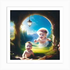 Babies In The Forest Art Print