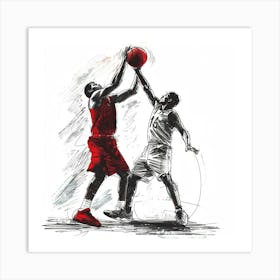 A Basketball Match Hand Drawn Sketch Illustratio 1718671009 1 Art Print