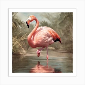 American Flamingo Art Print Art Print