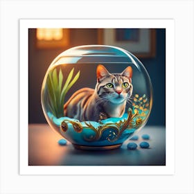 Cat In A Fish Bowl 7 Art Print