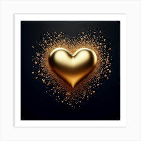 Gold Heart Art Print