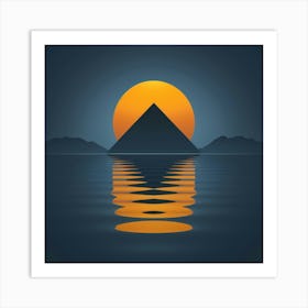 Sunset Over The Pyramids Art Print