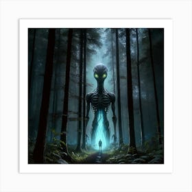 Alien in the woods Art Print