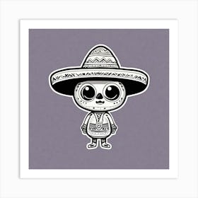 Mexican Pancho Sticker 2d Cute Fantasy Dreamy Vector Illustration 2d Flat Centered By Tim Bu (7) Art Print