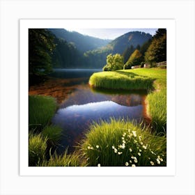 Lake In The Mountains 1 Art Print